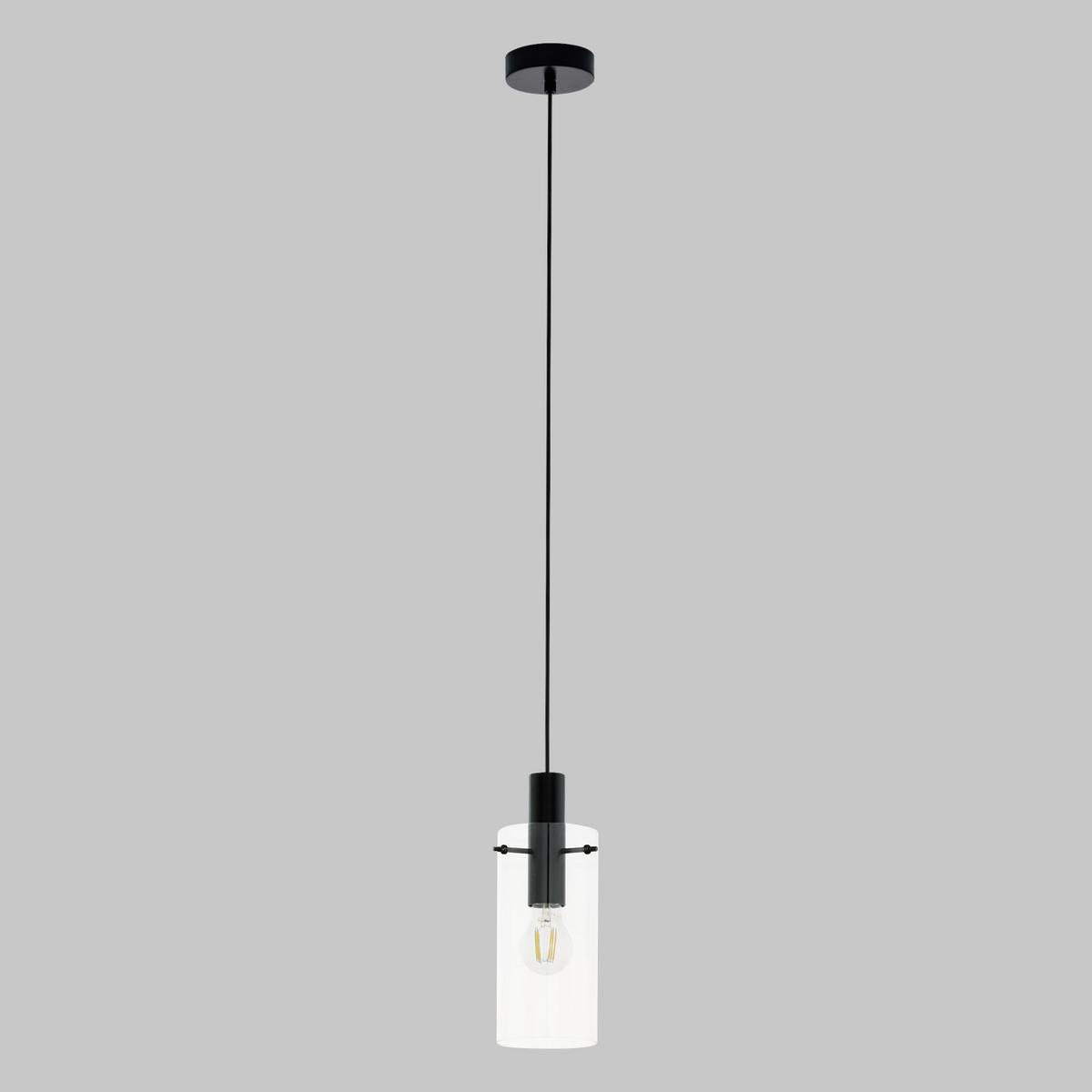Hängeleuchte Montefino H: 110 Cm 1-Flammig, Retro-Design - Klar/Schwarz, MODERN, Glas/Metall (11/110cm)