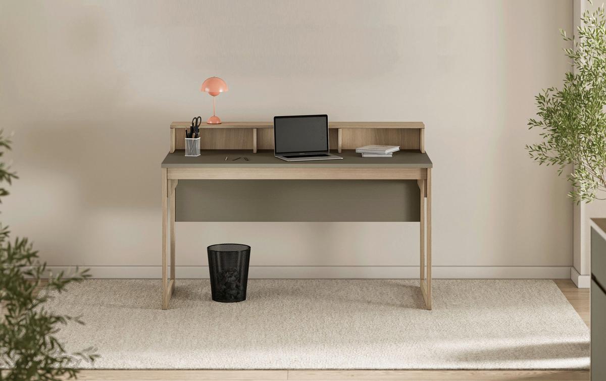 Schreibtisch Stranda Eukalyptusholzfarben L: 120cm - Eichefarben/Eukalyptusholzfarben, Design, Holzwerkstoff (120/91/60cm) - MID.YOU