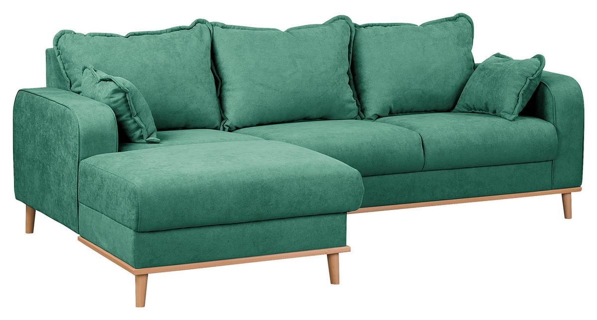 Ecksofa Beata Mintgrün S: 150x230 cm - Wengefarben/Mintgrün, Design, Textil (150/230cm) - Livetastic