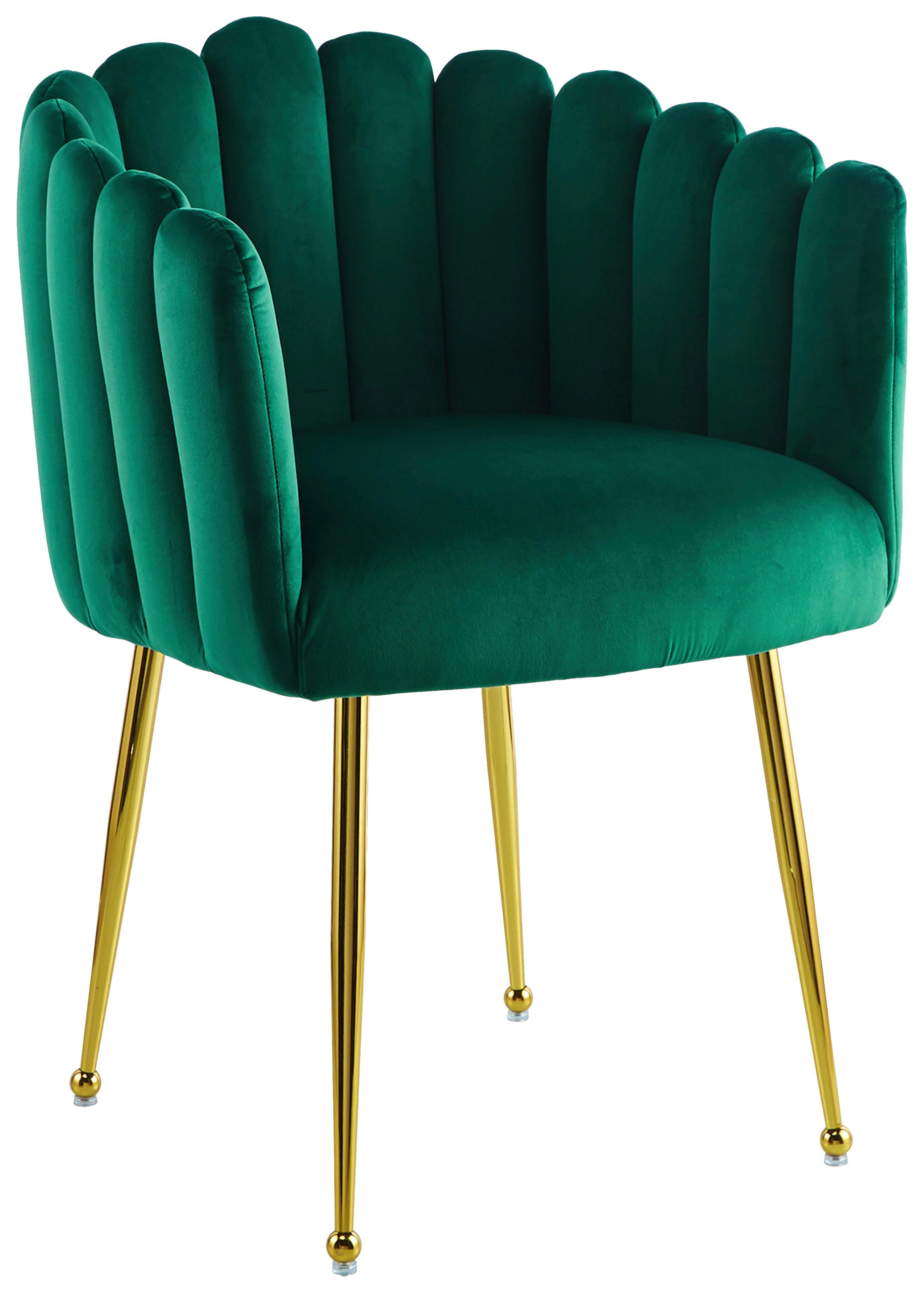 Armlehnstuhl Muna 125 Grün - Grün, Design, Textil/Metall (59/85/56cm) - Kayoom