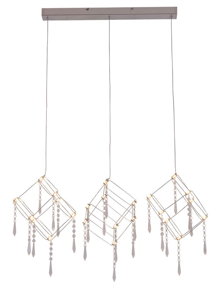LED-Hängeleuchte 6117942 Grace - Chromfarben/Transparent, LIFESTYLE, Kunststoff/Metall (80/106cm) - Näve