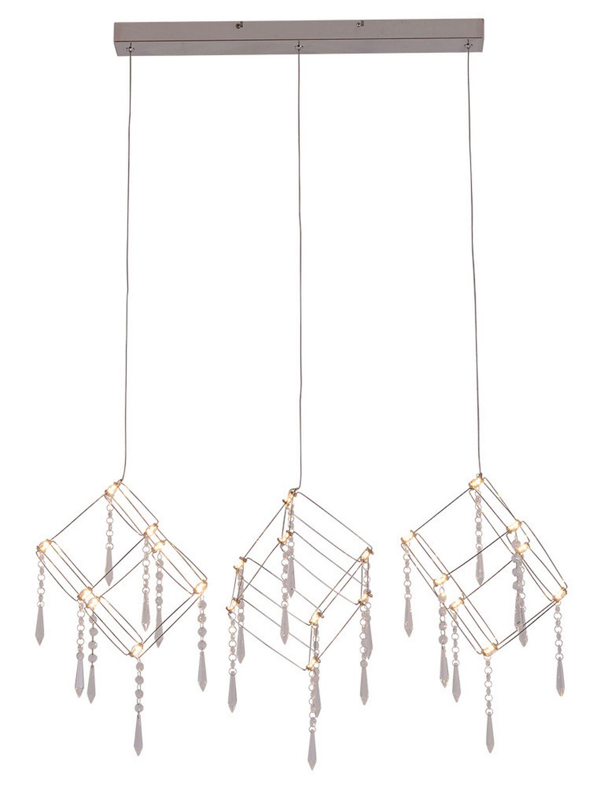 Led-hängeleuchte 6117942 Grace - Chromfarben/Transparent, LIFESTYLE, Kunststoff/Metall (80/106cm) - Näve