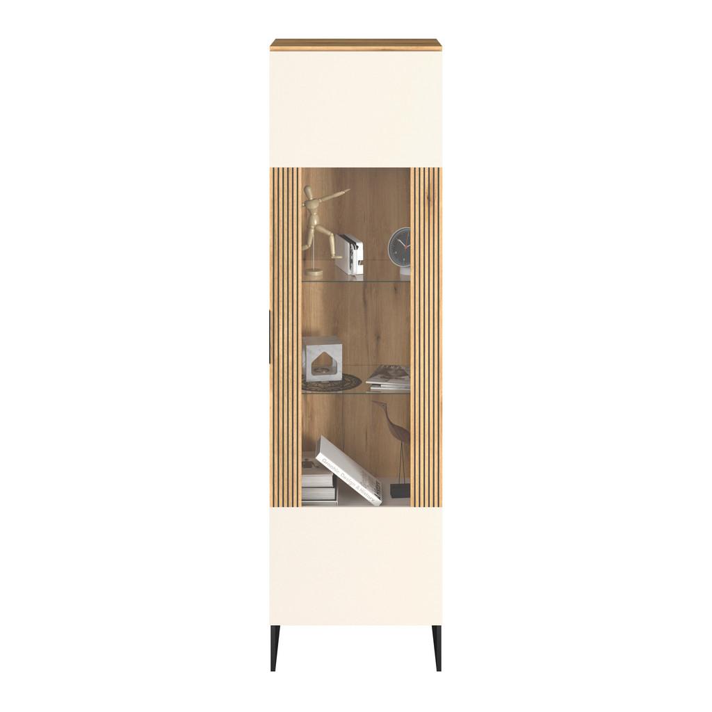 Vitrine King Eichefarben/Kaschmir B: 55,2cm