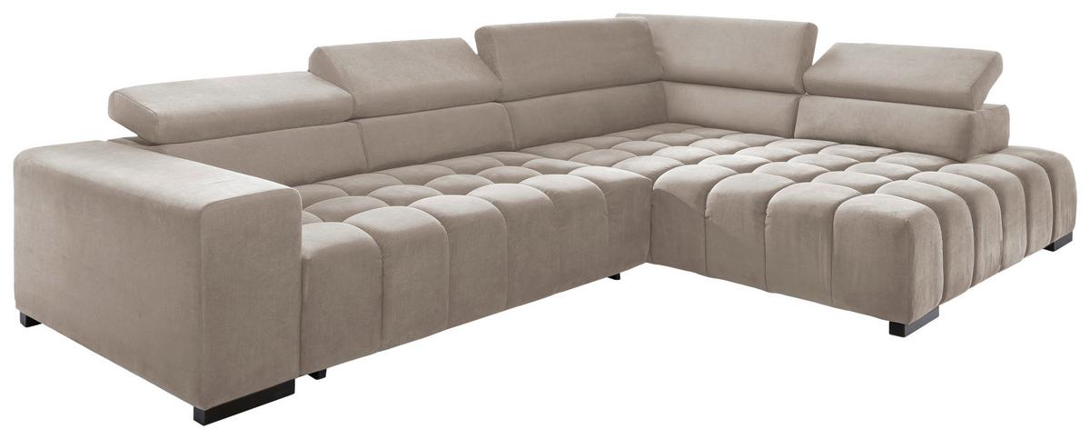 Eckschlafsofa Elias Neu Beige S: 307 Cm - Beige/Schwarz, Design, Textil (307/201cm) - Livetastic