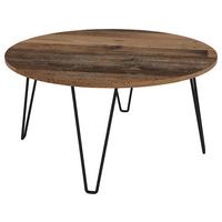 Couchtisch Rund Flair Schwarz/alteiche Dekor - Alteiche/Schwarz, KONVENTIONELL, Holzwerkstoff/Metall (80/80/40cm) - MID.YOU