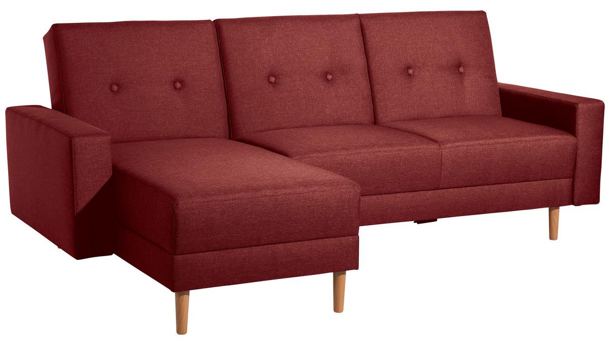Eckschlafsofa Just Cool - Rot/Erlefarben, Design, Textil (230/93/152cm) - Max Winzer