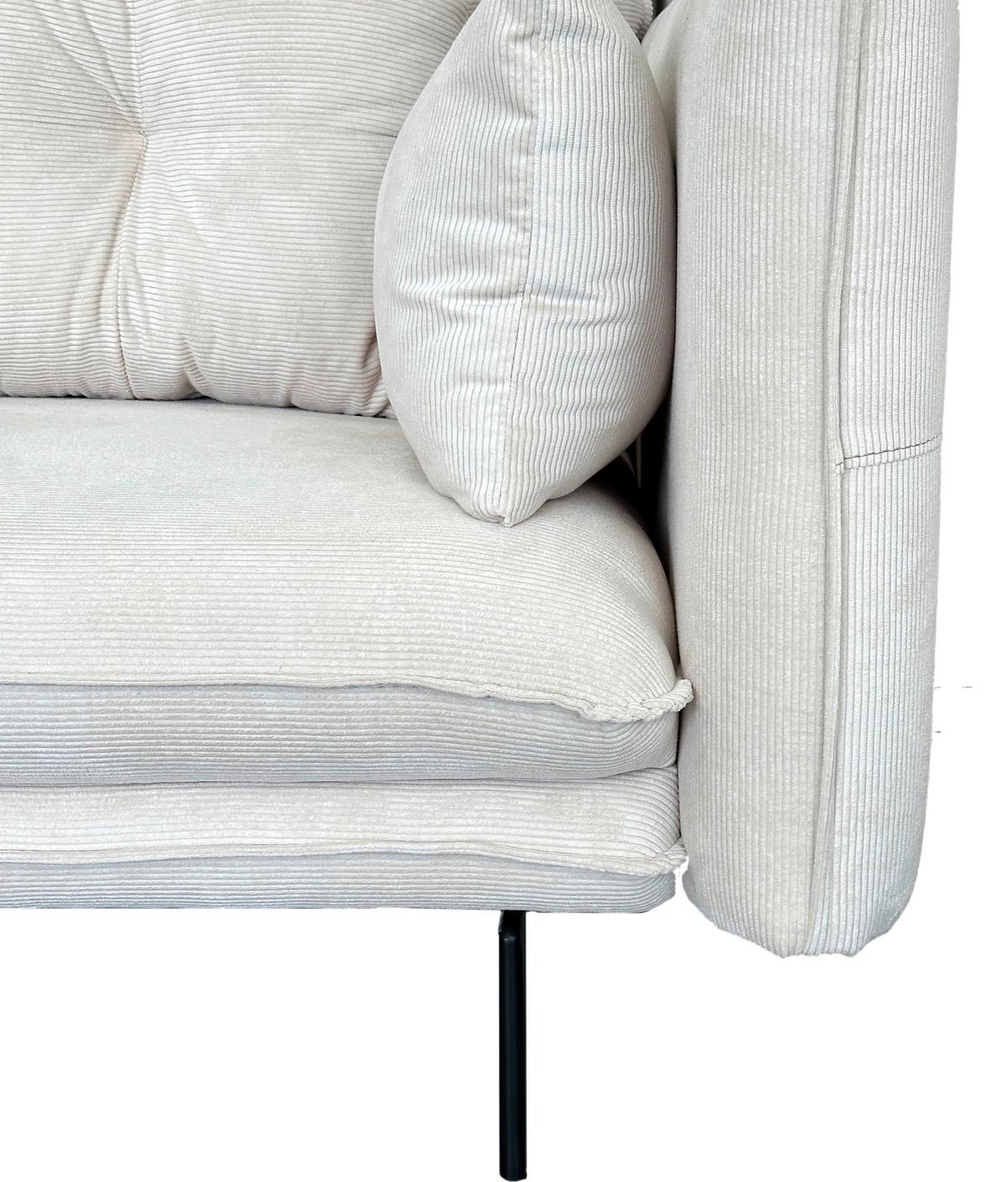 2-sitzer-sofa Sing Creme - Creme/Schwarz, Design, Textil (262/91/115cm) - MID.YOU