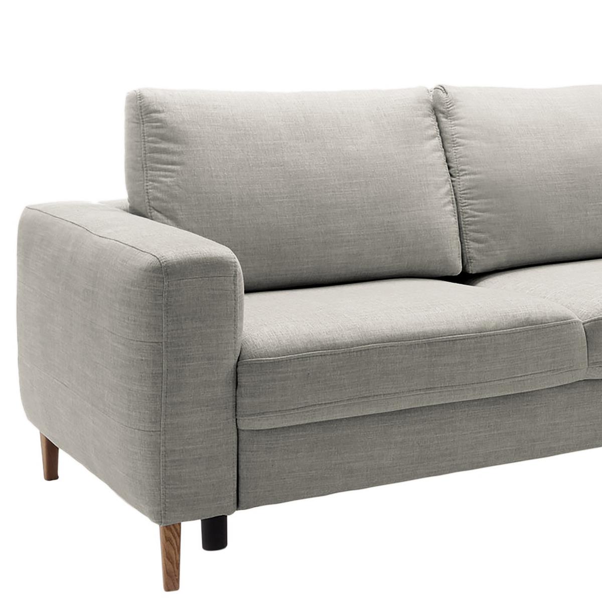 Ecksofa Alika, Grau S: 260x204 Cm - Eschefarben/Grau, MODERN, Textil (260/204cm) - Trendmanufaktur