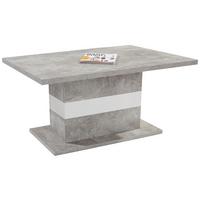 Couchtisch Mali, Betonoptik Hell/Weiß - Weiß/Grau, MODERN (110/49/67cm)