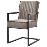 Schwingstuhl Julina Textil Taupe, B: 51,5 cm - Taupe/Schwarz, KONVENTIONELL, Textil/Metall (51,5/92/70cm) - MID.YOU