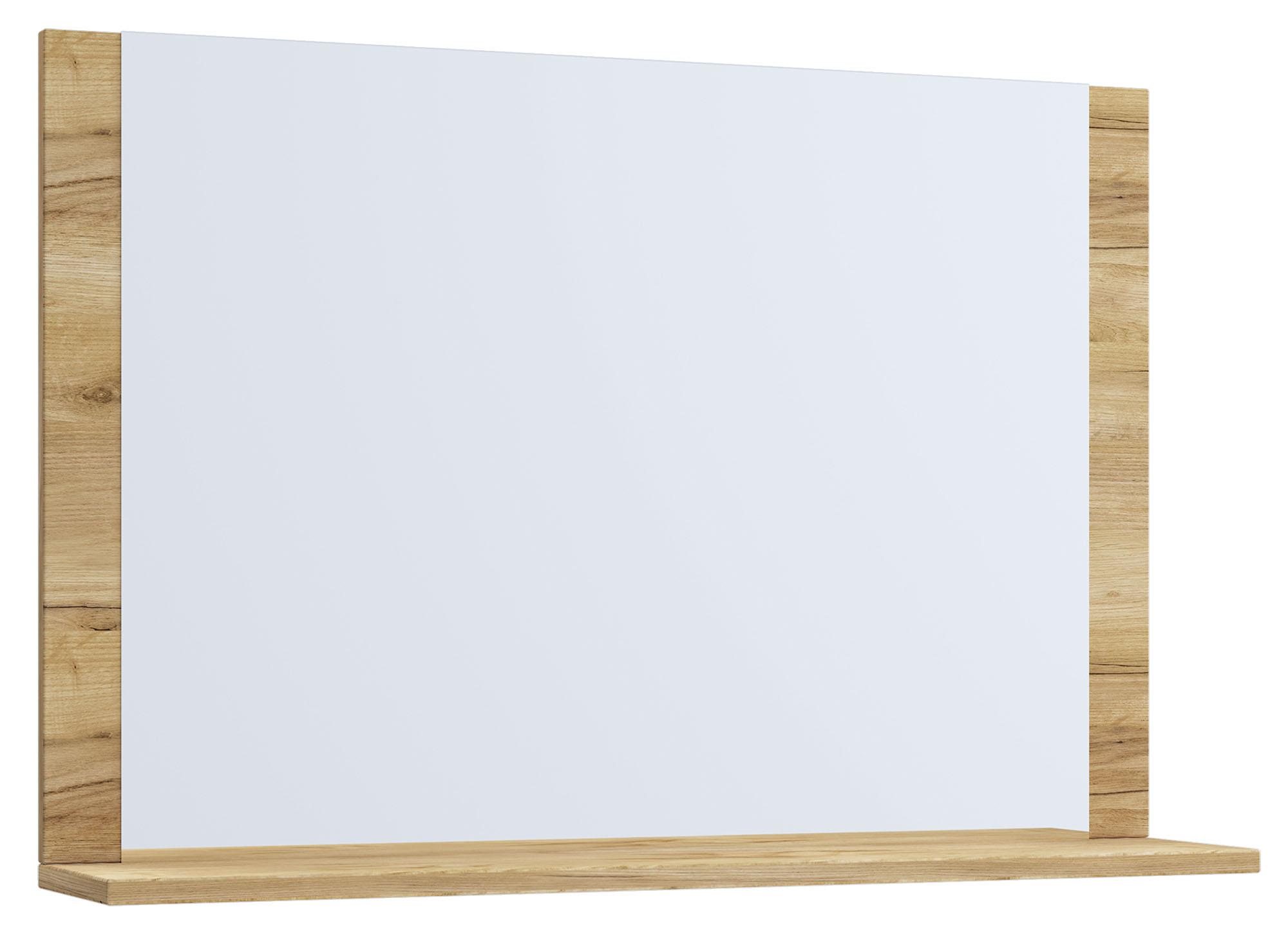 Badspiegel Vcb10 BxH: 60x65 cm mit Ablage Eiche Dekor - Eichefarben/Honig, Basics, Holzwerkstoff (60/65/16,6cm) - MID.YOU