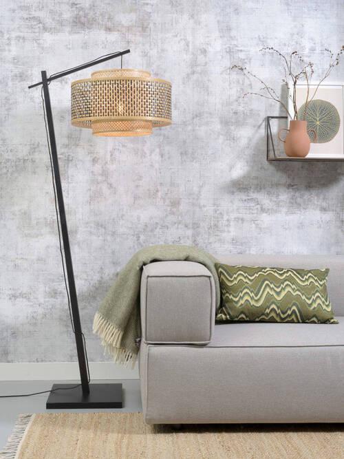 Stehleuchte Bhutan/F/Ad/B/5030/Bn - Schwarz/Naturfarben, Trend, Holz (176/30/75cm) - Good & Mojo