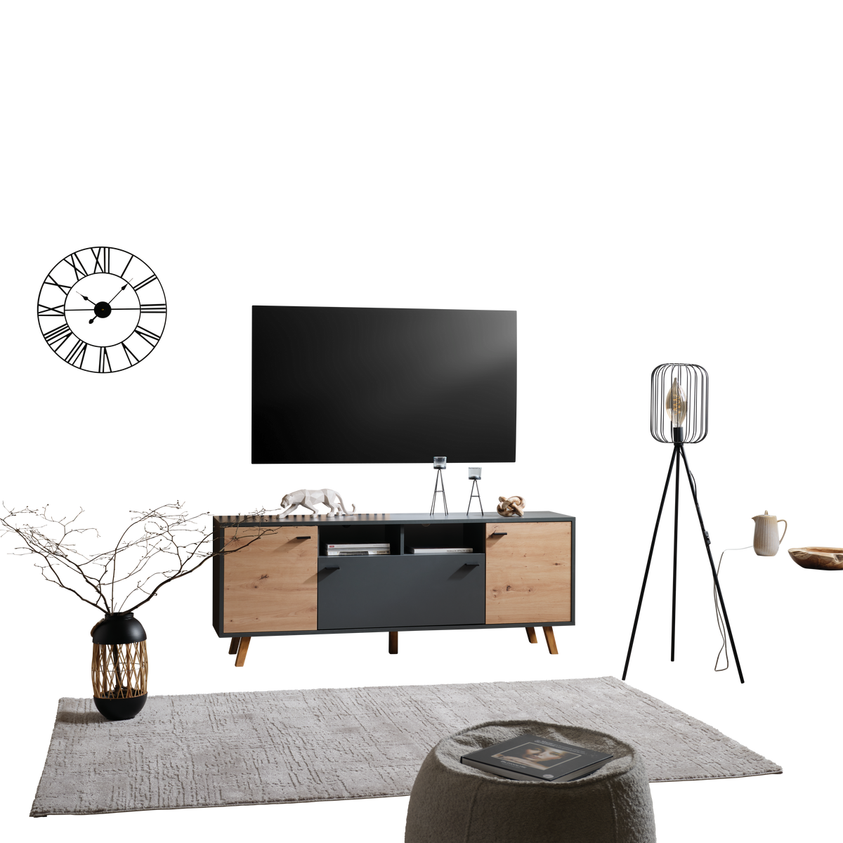 Akustikpaneel Josef - Hellgrau, MODERN, Holzwerkstoff/Kunststoff (90/60/2cm)