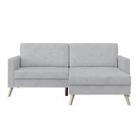 Ecksofa mit Schlaffunktion & Bettkasten Carini Silberfarben - Eichefarben/Silberfarben, Basics, Textil (222/152cm)