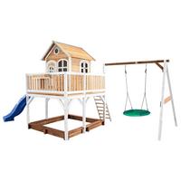 Spielturm A030.154.31 - Blau/Braun, KONVENTIONELL, Holz (613/291/277cm) - Ambia Garden