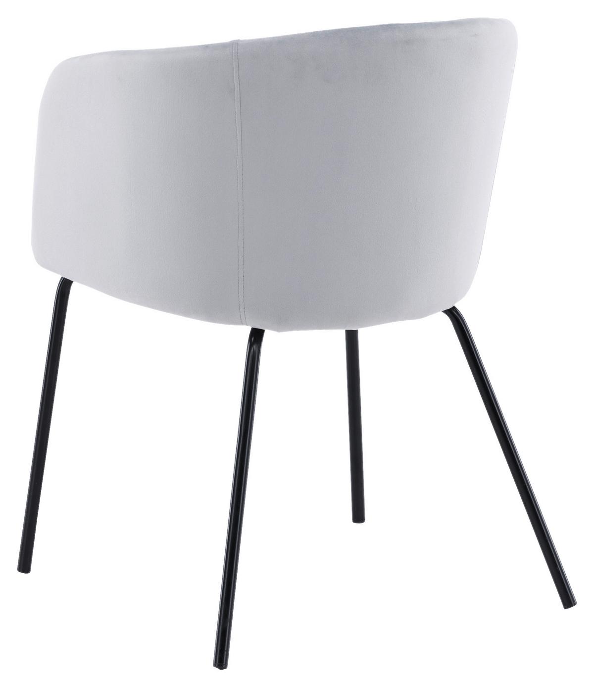 Armlehnstuhl Berit - Hellgrau/Schwarz, Design, Textil/Metall (55/78/55cm) - Livetastic