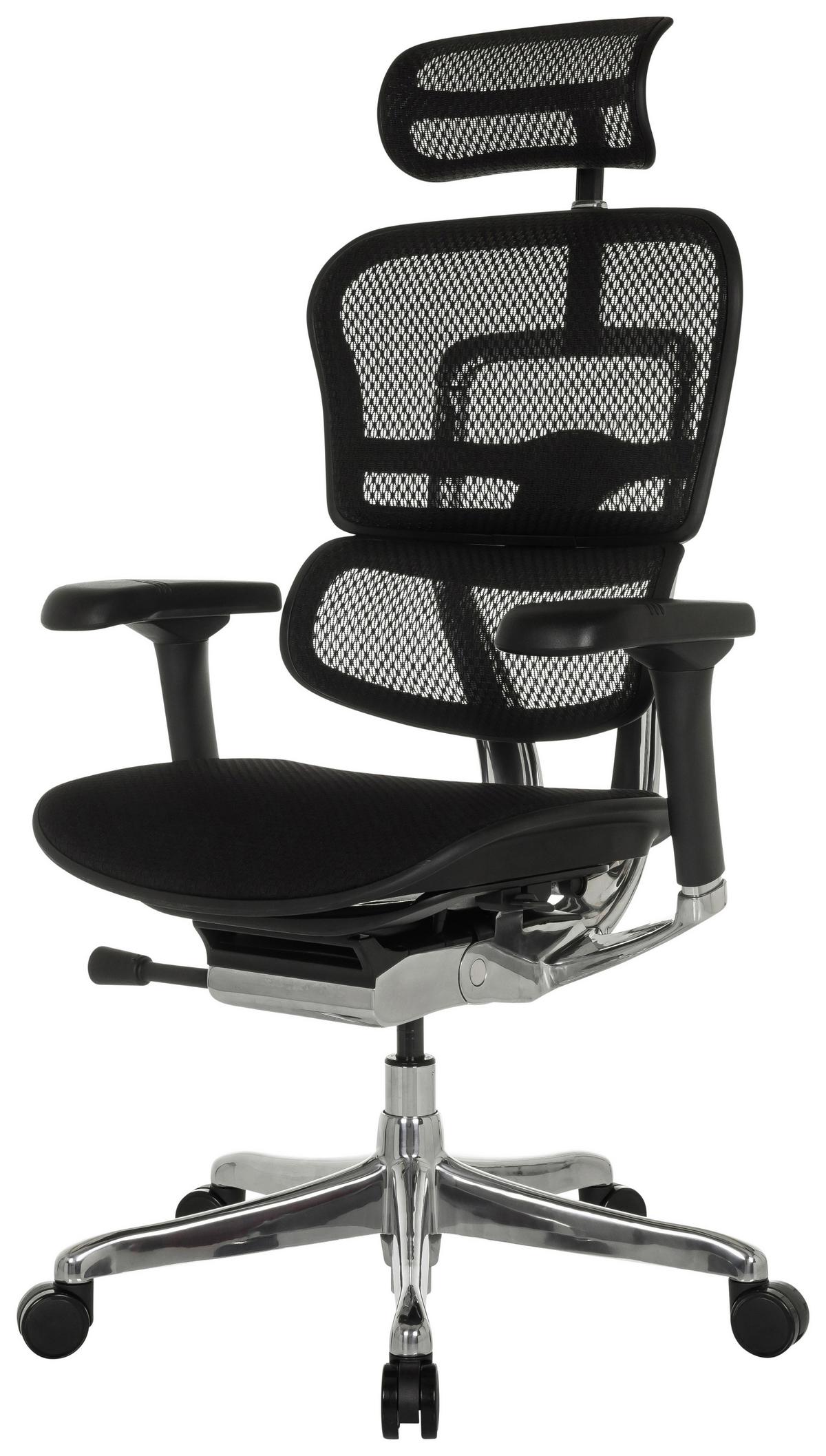 Drehstuhl Ergohuman Gen2 Schwarz B: 78 Cm - Silberfarben/Schwarz, MODERN, Kunststoff/Textil (78/117 - 136/64cm) - MID.YOU