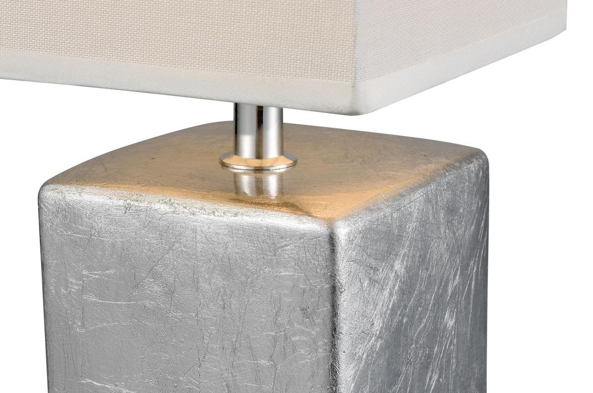 Stolní lampa Wanda V: 28,5cm, 25 Watt - barvy stříbra, Moderní, kov/keramika (14,5/28cm) - Modern Living