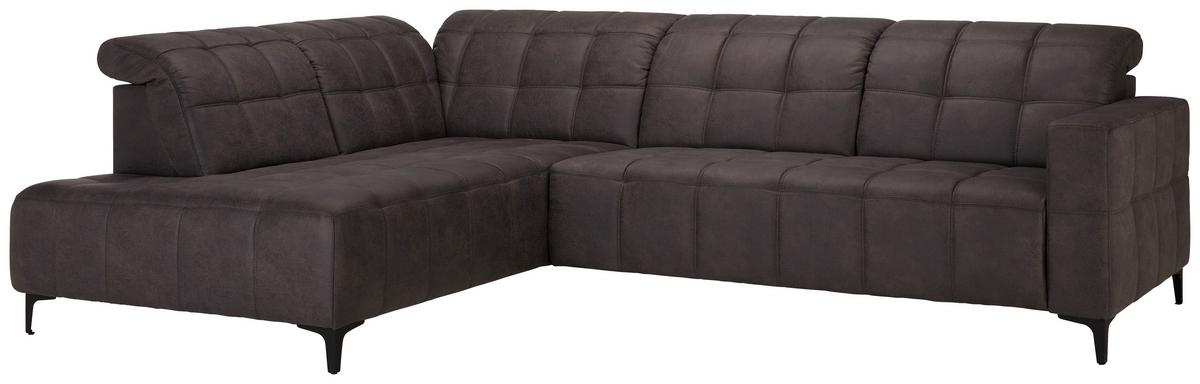 Rohová sedačka PANAMA, levá, šedá - černá/antracitová, Konvenční, kov/textil (216/304cm) - Premium Living