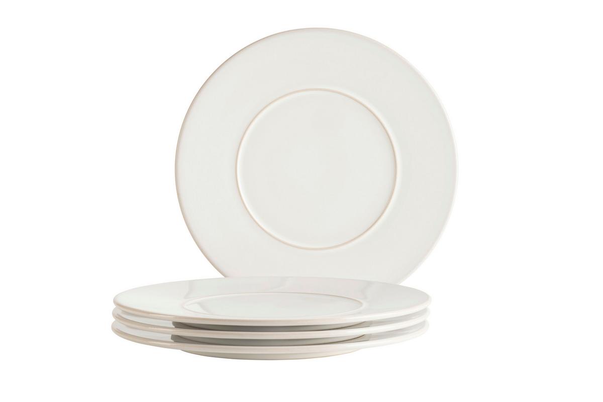 Tellerset Unico Weiß 4-teilig - Weiß, Basics, Keramik - Mäser