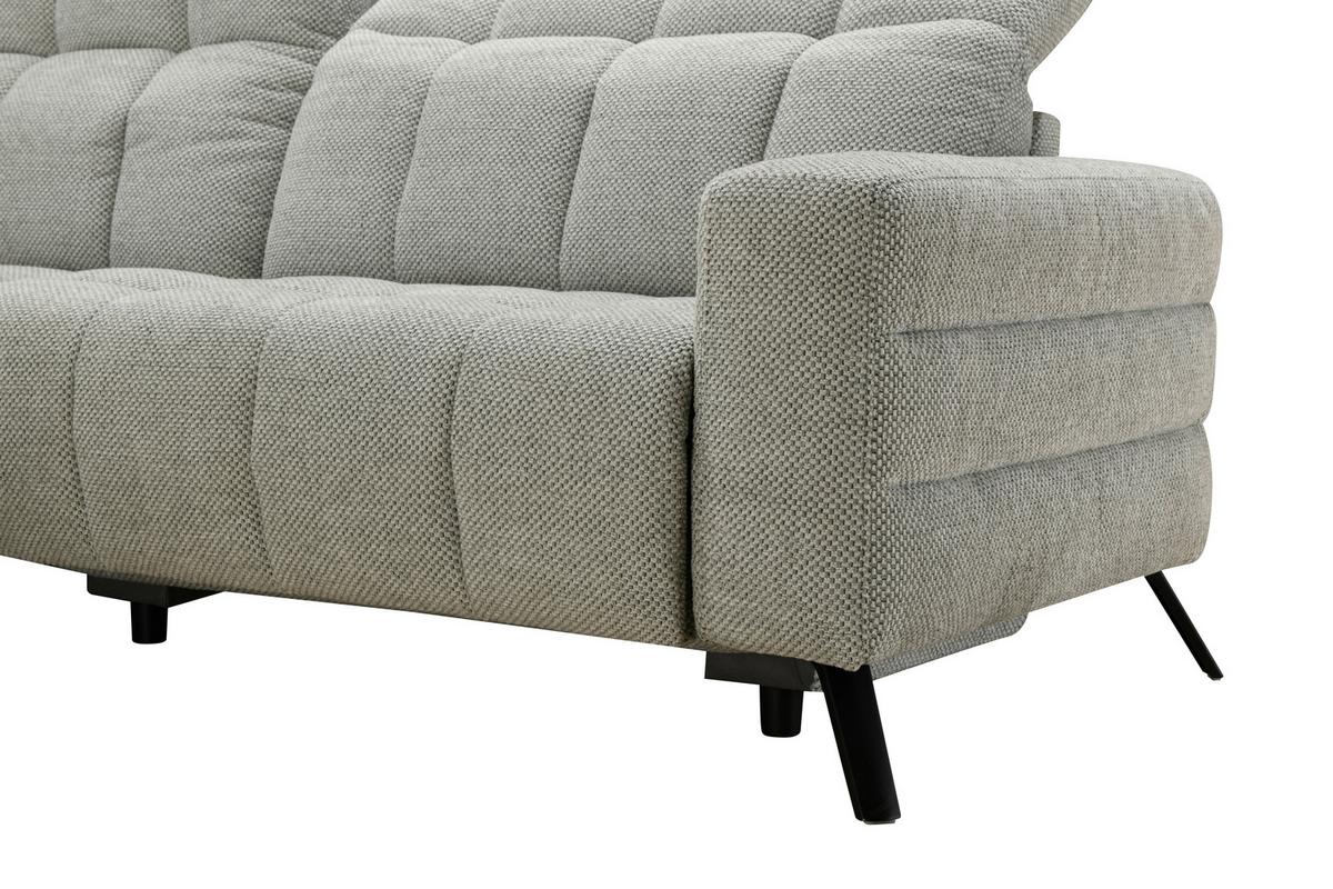 Ecksofa Milano Microfaser Hellgrau, B: 178 Cm - Hellgrau/Schwarz, MODERN, Holz/Textil (178/256cm) - Luca Bessoni