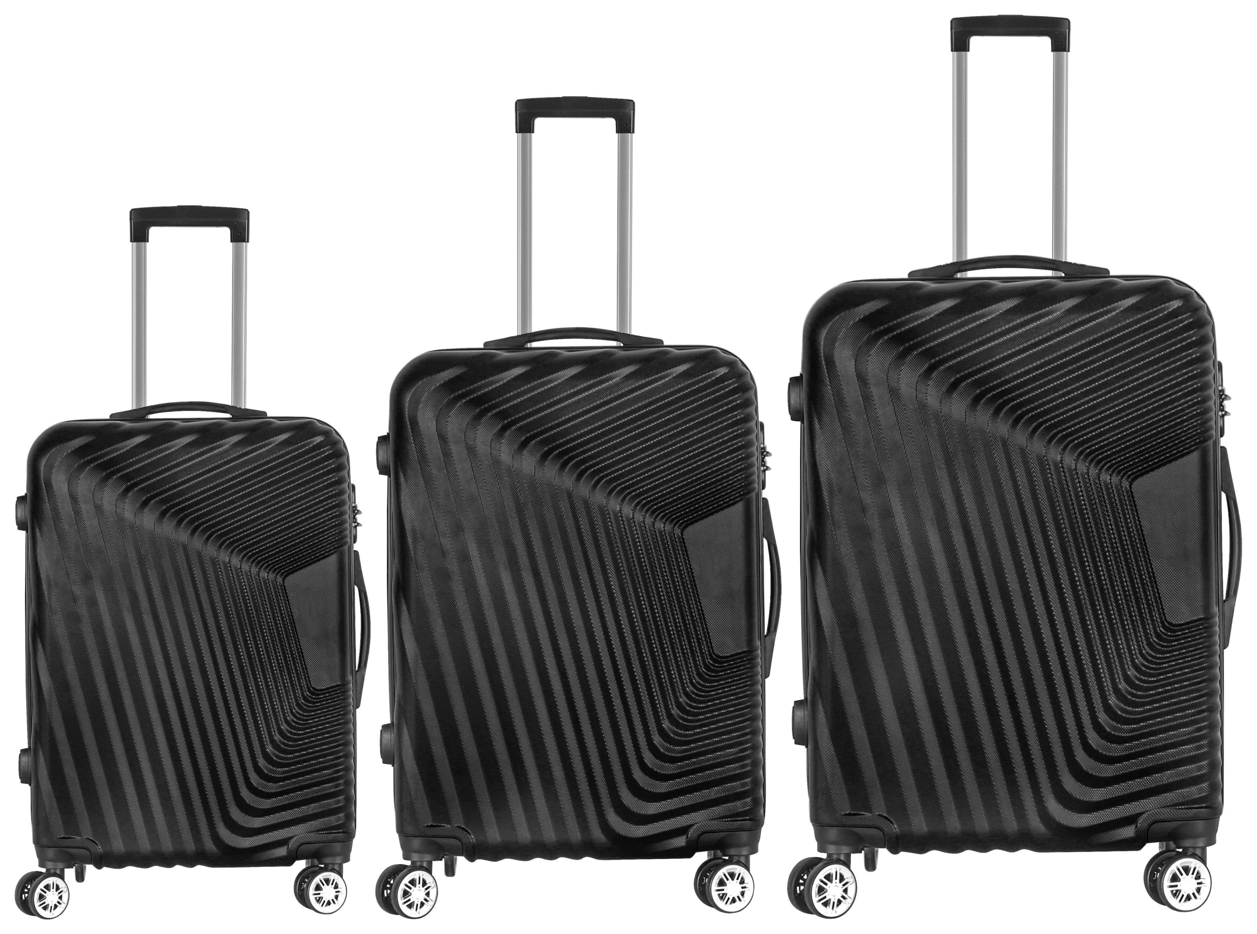 Reisekofferset Theresa - Schwarz, KONVENTIONELL, Kunststoff/Textil - Luca Bessoni