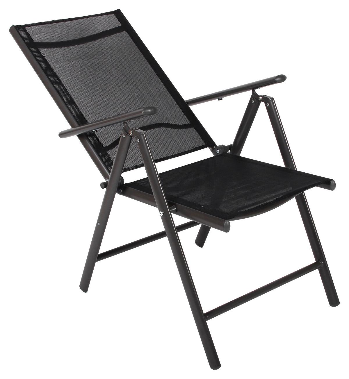 Gartensessel Klappbar Anthrazit - Anthrazit, Basics, Textil/Metall (56/105/65cm) - MID.YOU