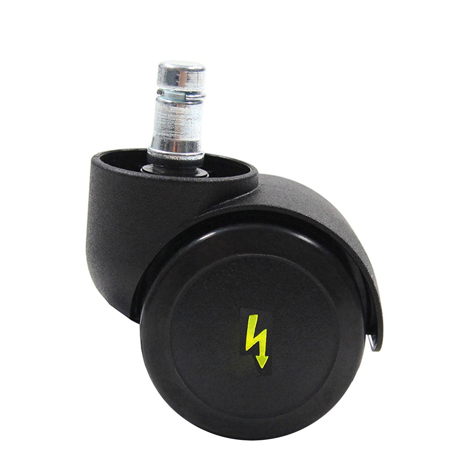Bürostuhlrollen Rolo Esd Schwarz Ø 5 cm 5er-Set - Schwarz, Basics, Kunststoff/Metall (5/6,1/5cm) - MID.YOU