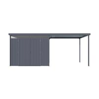 Gerätehaus inkl Schleppdach 576x226x245 cm - Anthrazit, Basics, Metall (576/226/245cm)