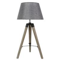 Tischleuchte 41-31150 - Grau, Natur, Holz/Textil (35/35/68cm)