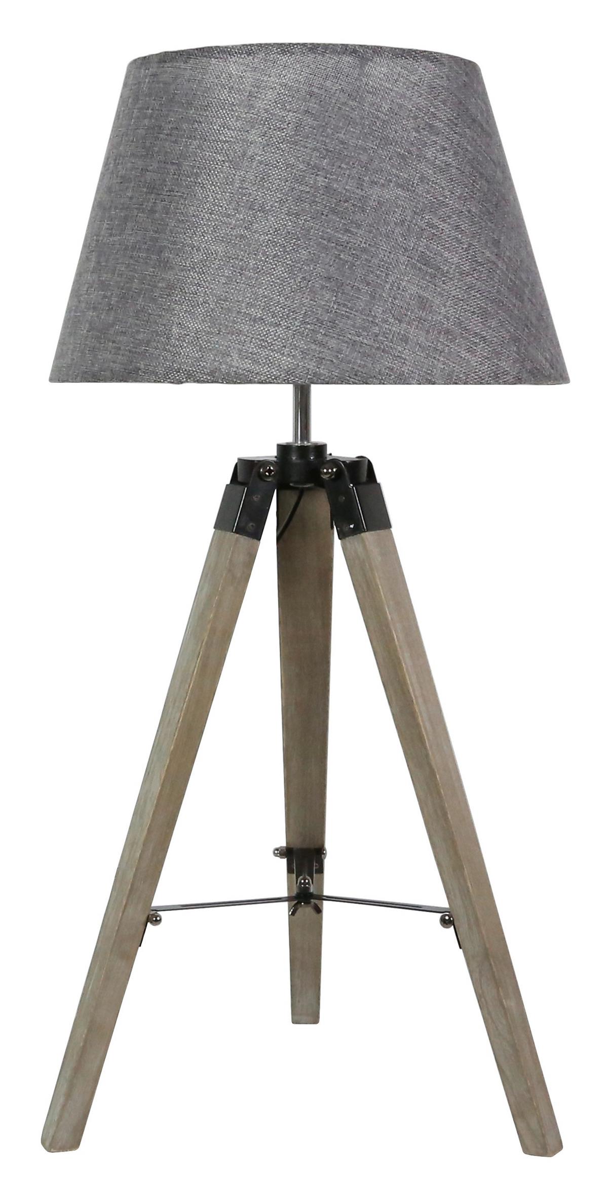 Tischleuchte 41-31150 - Grau, Natur, Holz/Textil (35/35/68cm)