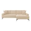Ecksofa Zero Creme 286x173 cm - Creme/Schwarz, Trend, Textil (286/173cm)