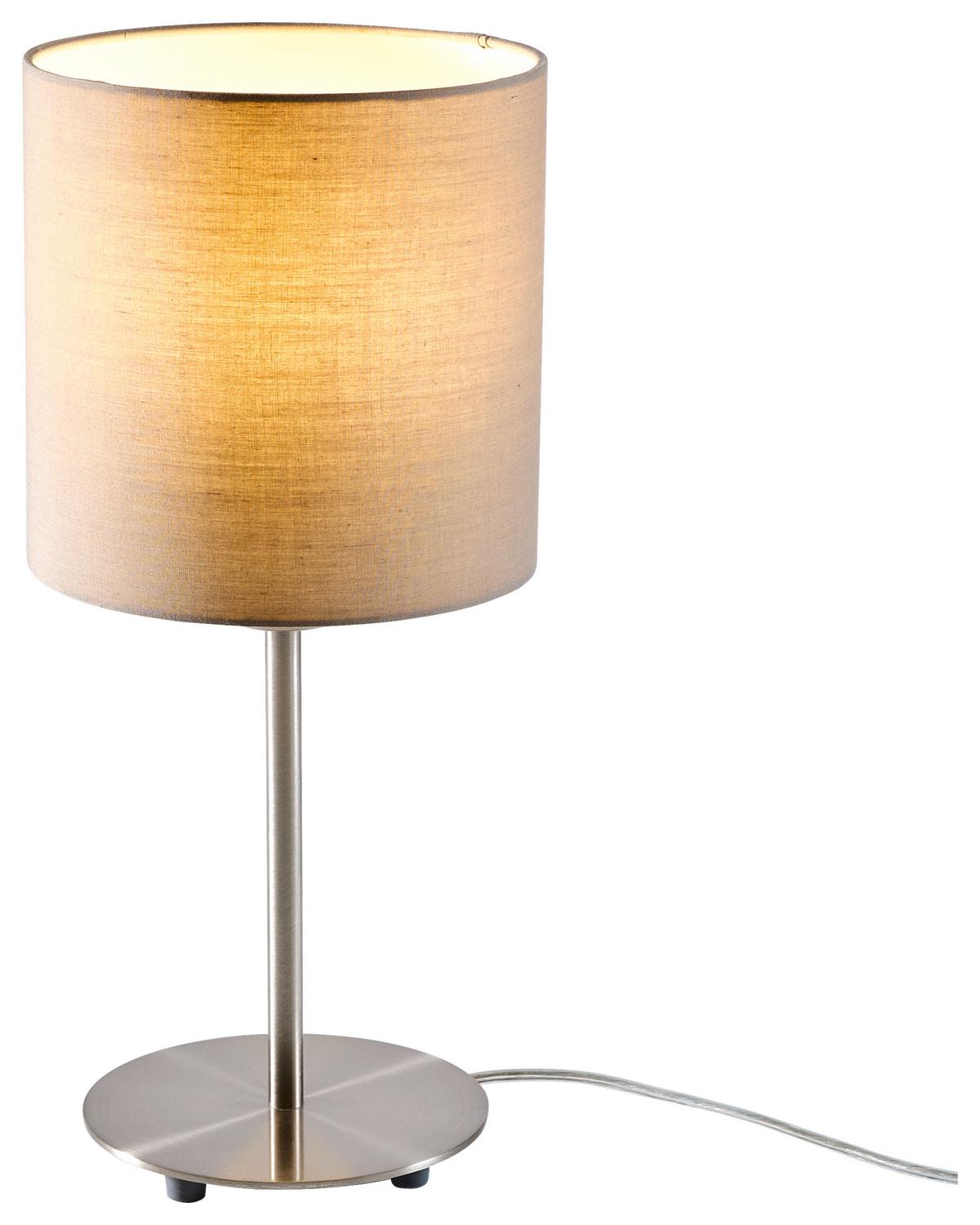 Tischleuchte 31595 Pasteri - Taupe/Nickelfarben, KONVENTIONELL, Textil/Metall (18/40cm) - Eglo