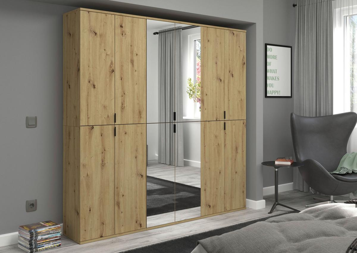 Garderobenschrank Projekt X Eiche Artisan B: 183 Cm - KONVENTIONELL, Glas/Holzwerkstoff (183/193/34cm) - MID.YOU