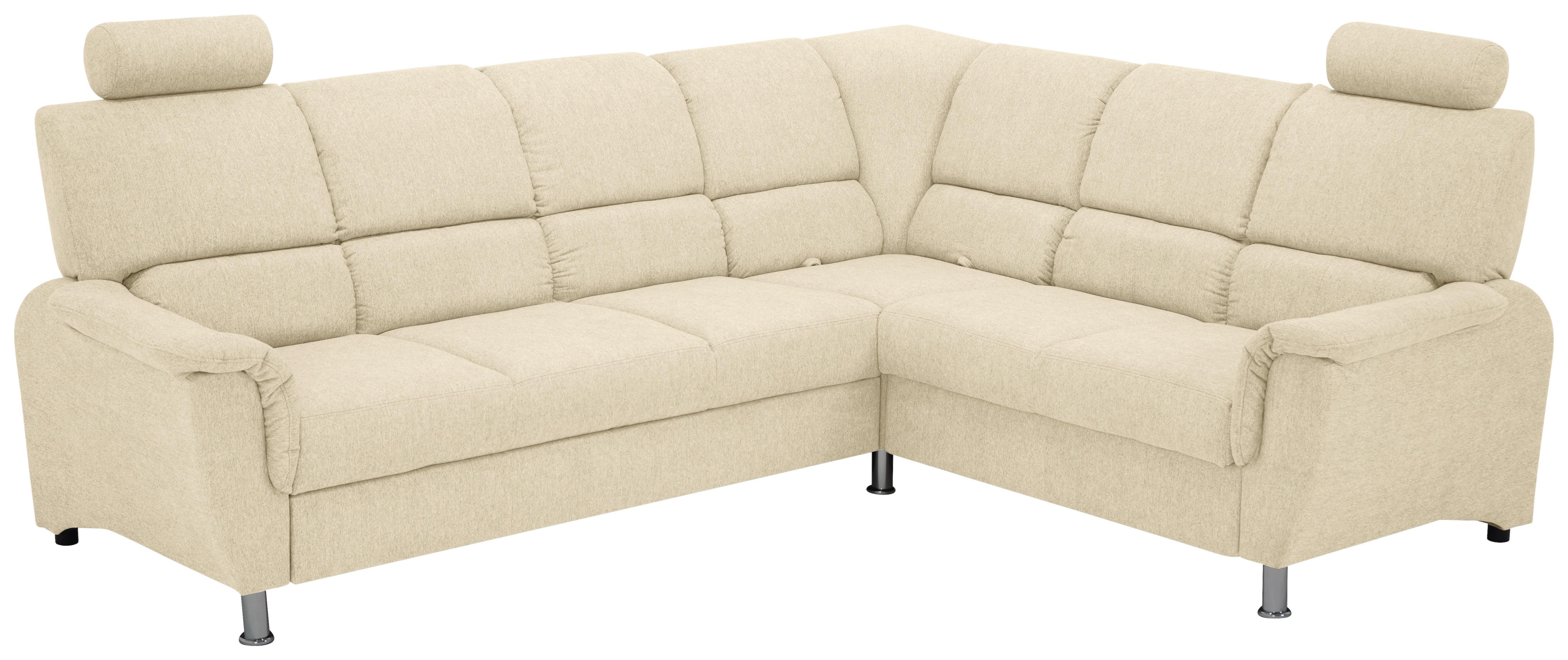 Sedačka MARSYLIA, pravá, béžová - čierna/strieborná, Design, kov/drevo (270/219cm) - MID.YOU