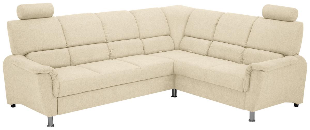 Sedačka MARSYLIA, pravá, béžová - čierna/strieborná, Design, kov/drevo (270/219cm) - MID.YOU