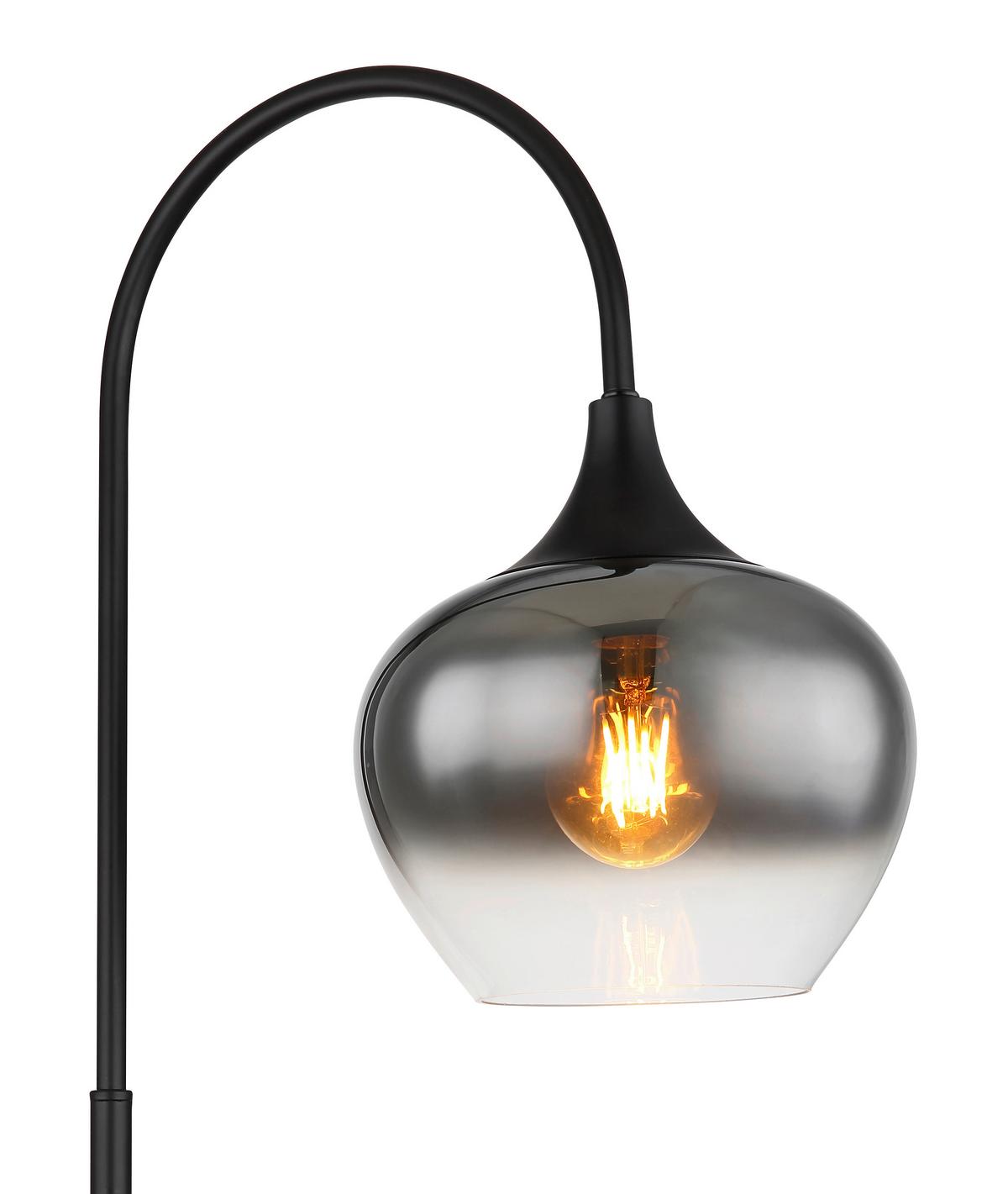 STOJACIA LAMPA MAXY - čierna, Design, kov/sklo (39/25/150cm) - Globo