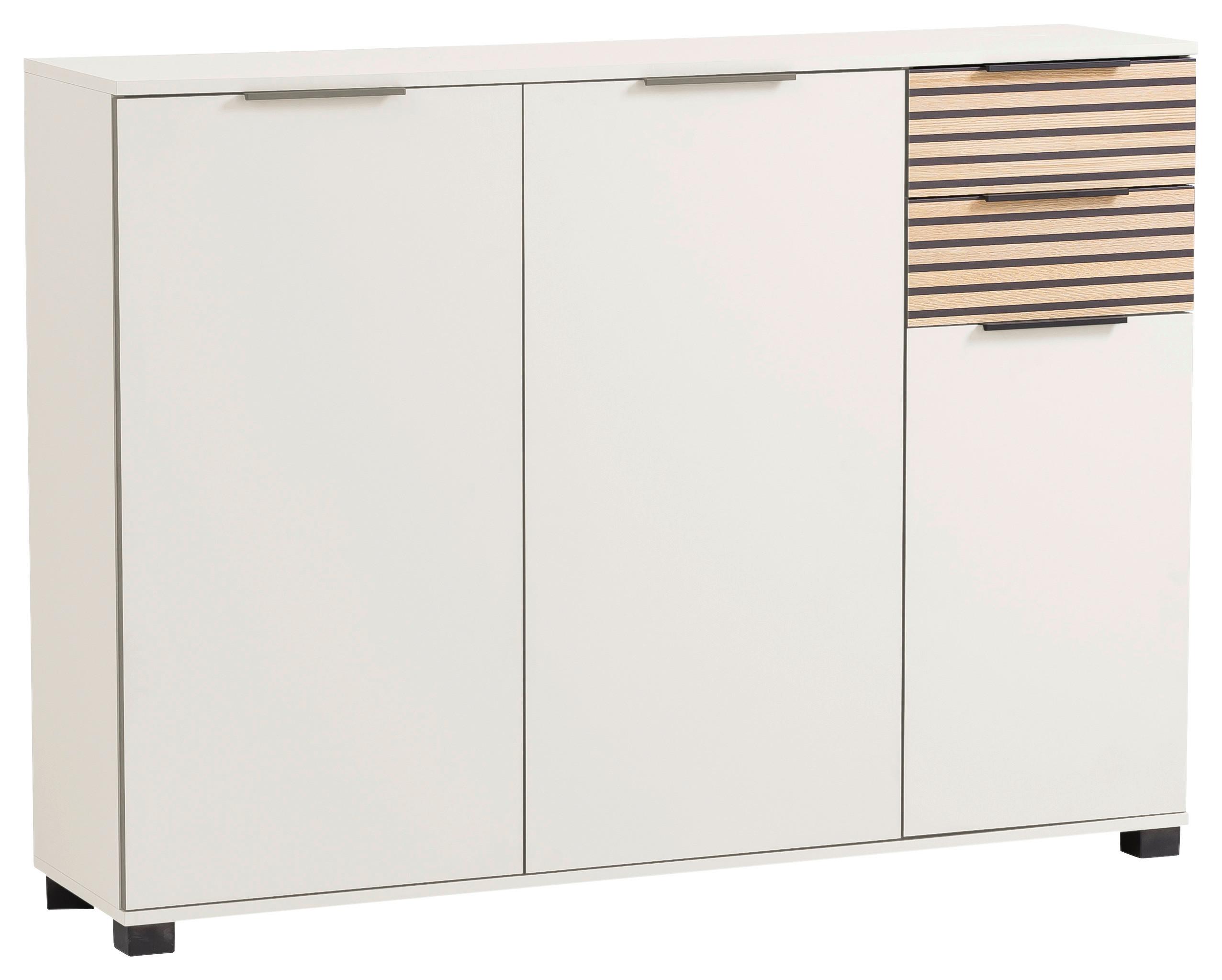 Schuhschrank Alexa 1420 - Eichefarben/Beige, Design, Holzwerkstoff (141,9/105,5/35cm) - MID.YOU