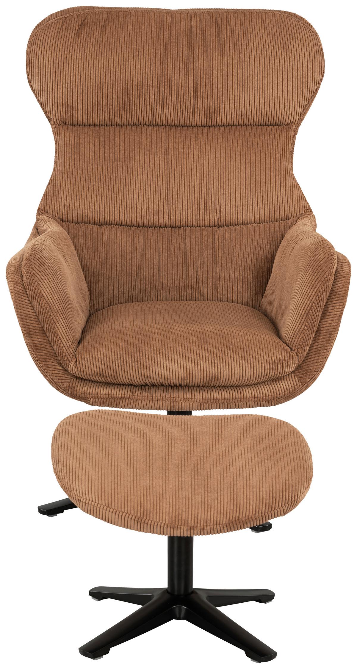 Sesselset Tabbe - Schwarz/Kupferfarben, MODERN, Textil (76/110/88,5cm) - Livetastic