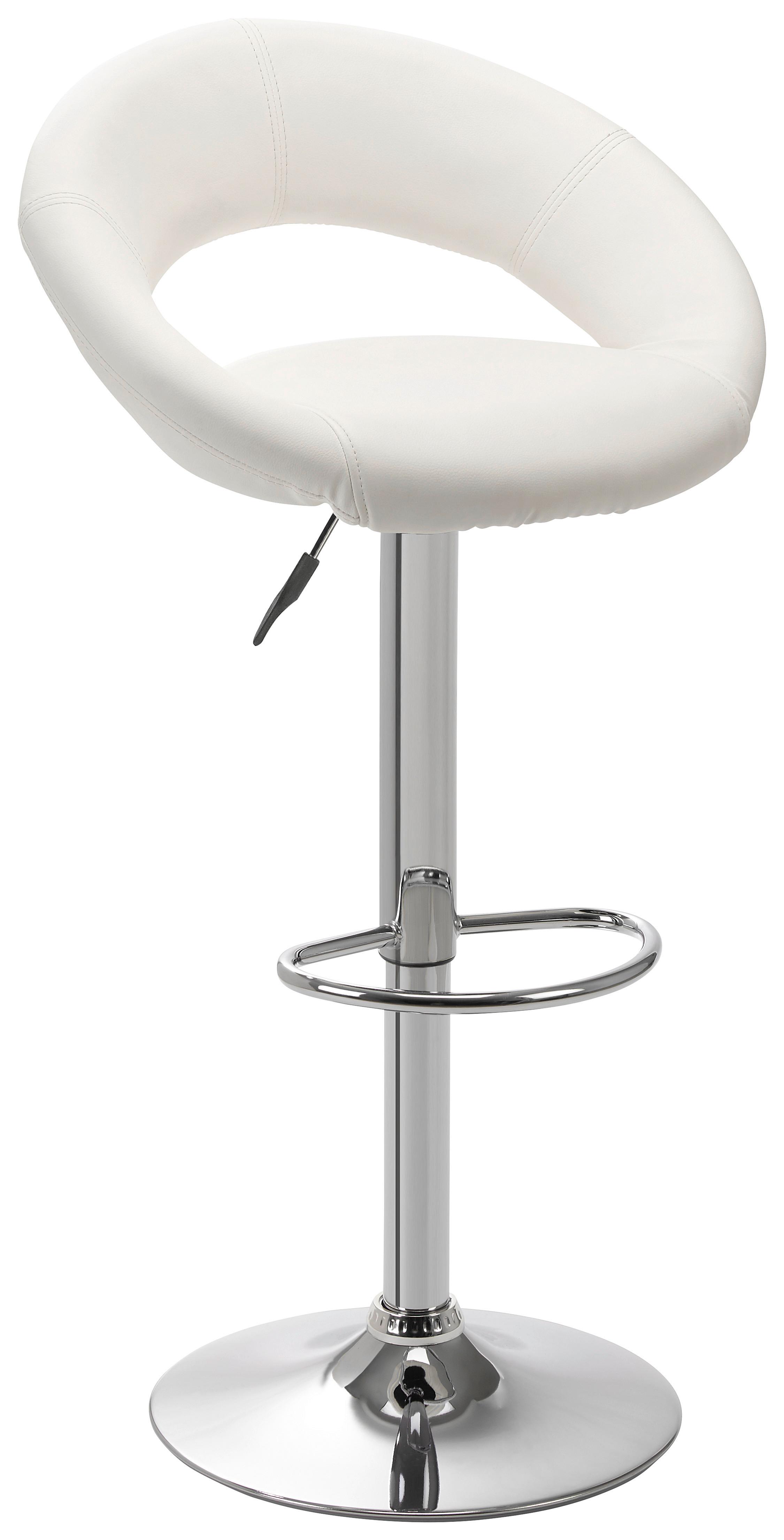 BAROVÁ ŽIDLE WALKER - bílá/barvy chromu, Konvenční, kov/dřevo (50/82-103/56cm) - Mömax