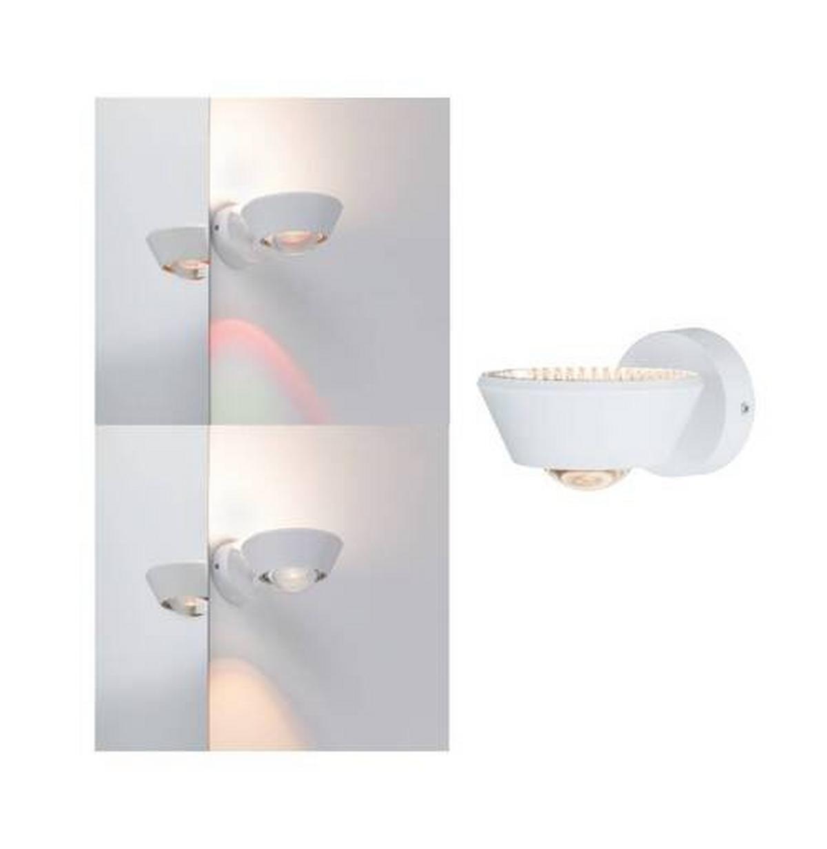 LED-Wandleuchte 1-Flammig Weiß - Weiß, Basics, Kunststoff - Paulmann