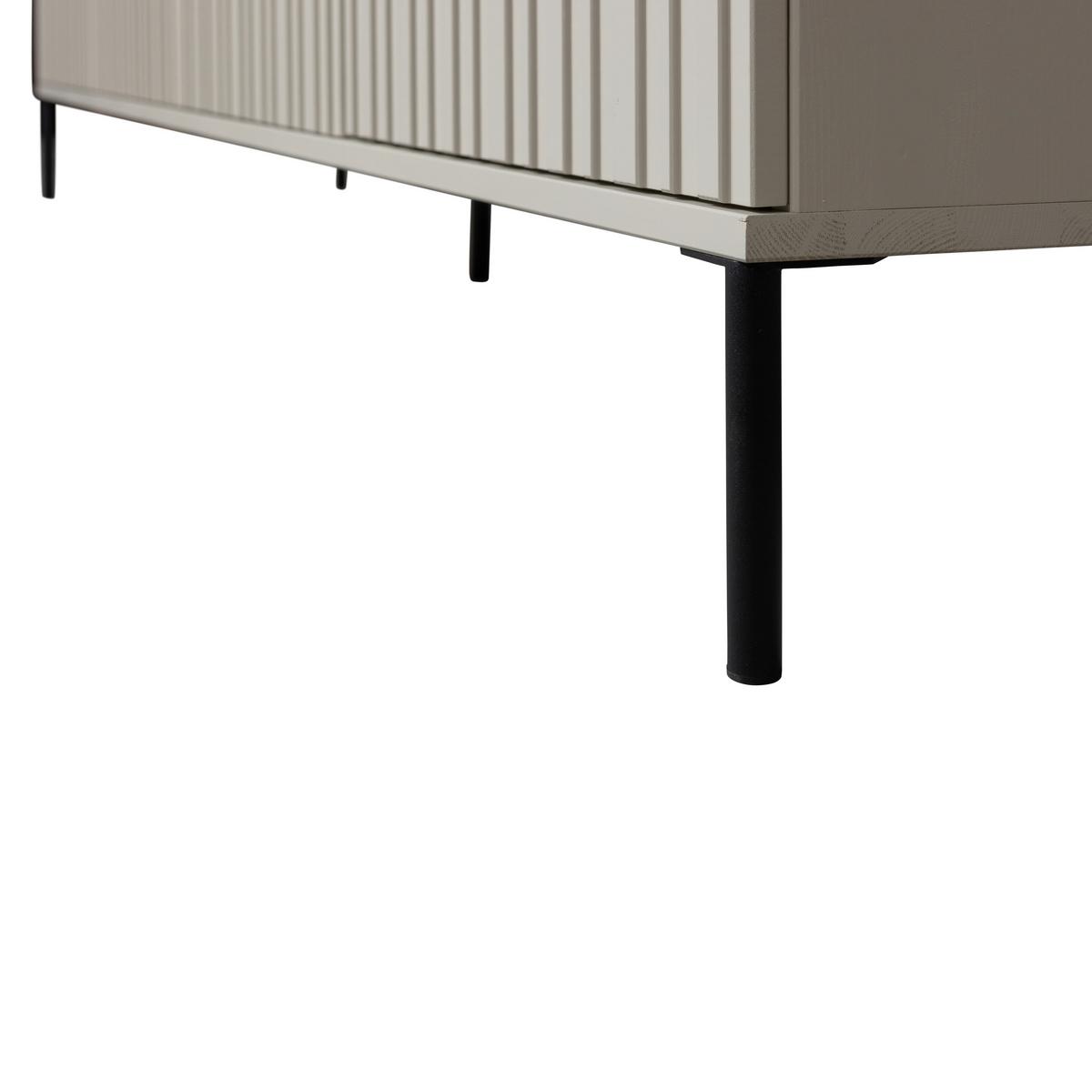 LOWBOARD Gravure Grau B: 100cm - Schwarz/Grau, Design, Holz (100/56/44cm) - Livetastic
