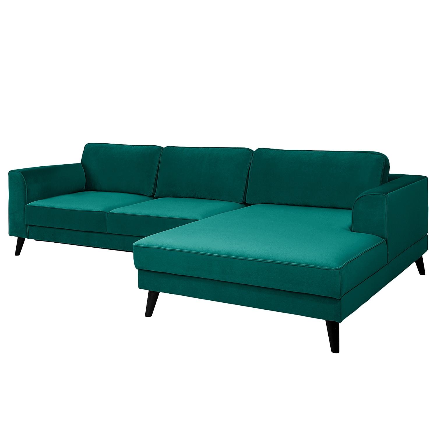 Eckschlafsofa Lumber Jack Petrol S: 280x169 cm - Wengefarben/Petrol, MODERN, Textil (280/169cm) - Trendmanufaktur