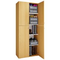 Skříň na boty LONA š: 70cm dekor buk - černá/barvy stříbra, Konvenční, kompozitní dřevo/plast (70/182/37cm) - MID.YOU