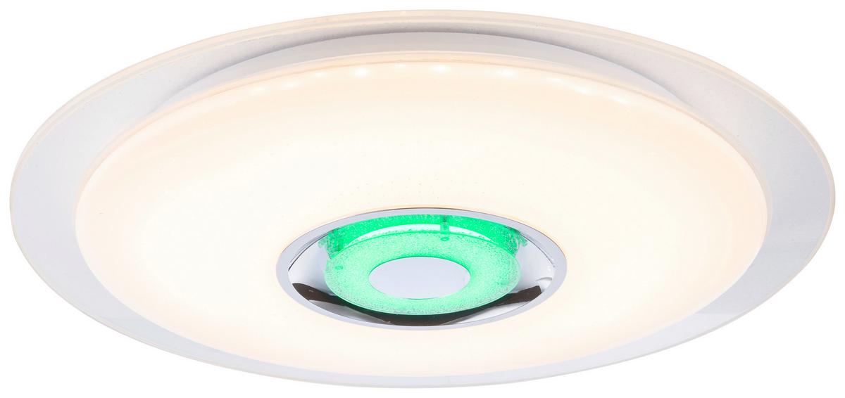 Led-deckenleuchte Ø 47,5 Cm Mit Farbwechsler Und Bluetooth - Opal/Weiß, MODERN, Kunststoff/Metall (47,5/5,7cm)