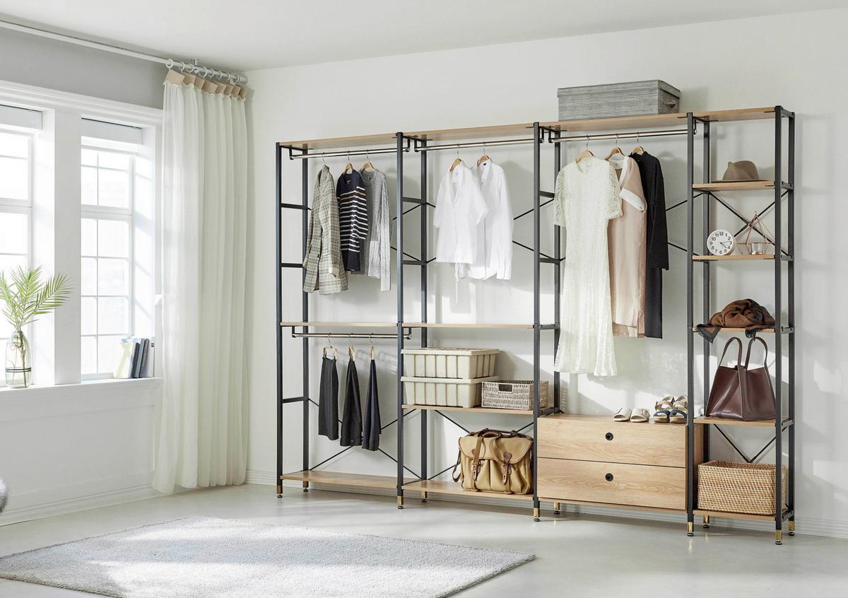 Leiterregal Naturfarben/Schwarz B: 42,5 cm - Schwarz/Naturfarben, Design, Holzwerkstoff/Metall (42,5/210/30cm) - Livetastic