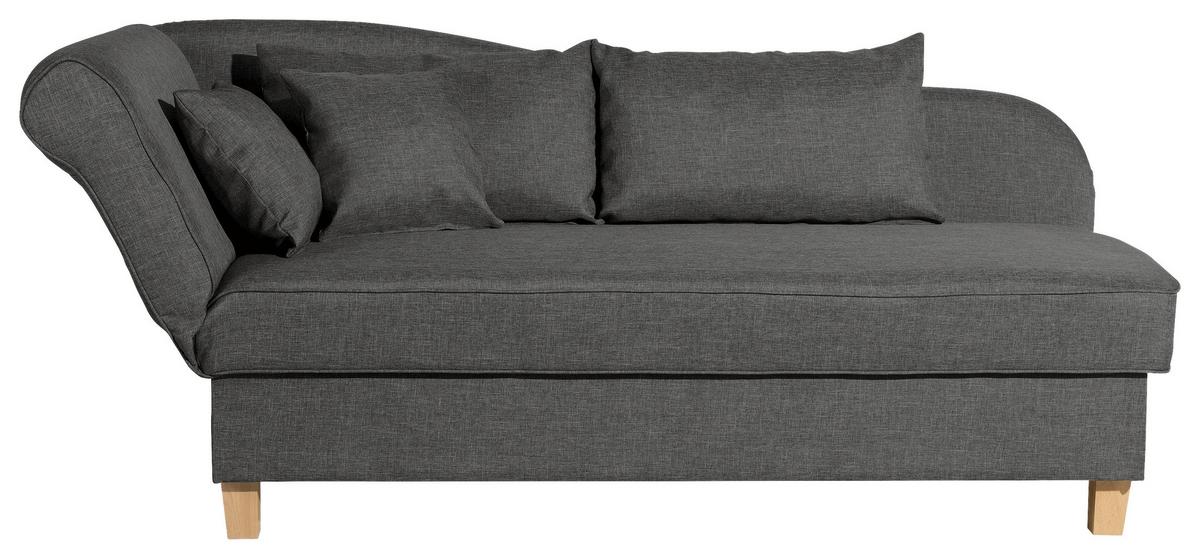 Récamiere Selma In Anthrazit B: 190 cm - Anthrazit/Buchefarben, Design, Textil (190/82/88cm) - Max Winzer