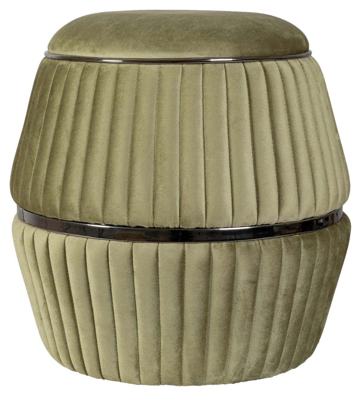 Hocker Doric 225 Grün D: 51,5 Cm - Graphitfarben/Grün, Design, Textil (51,5/53cm) - Kayoom
