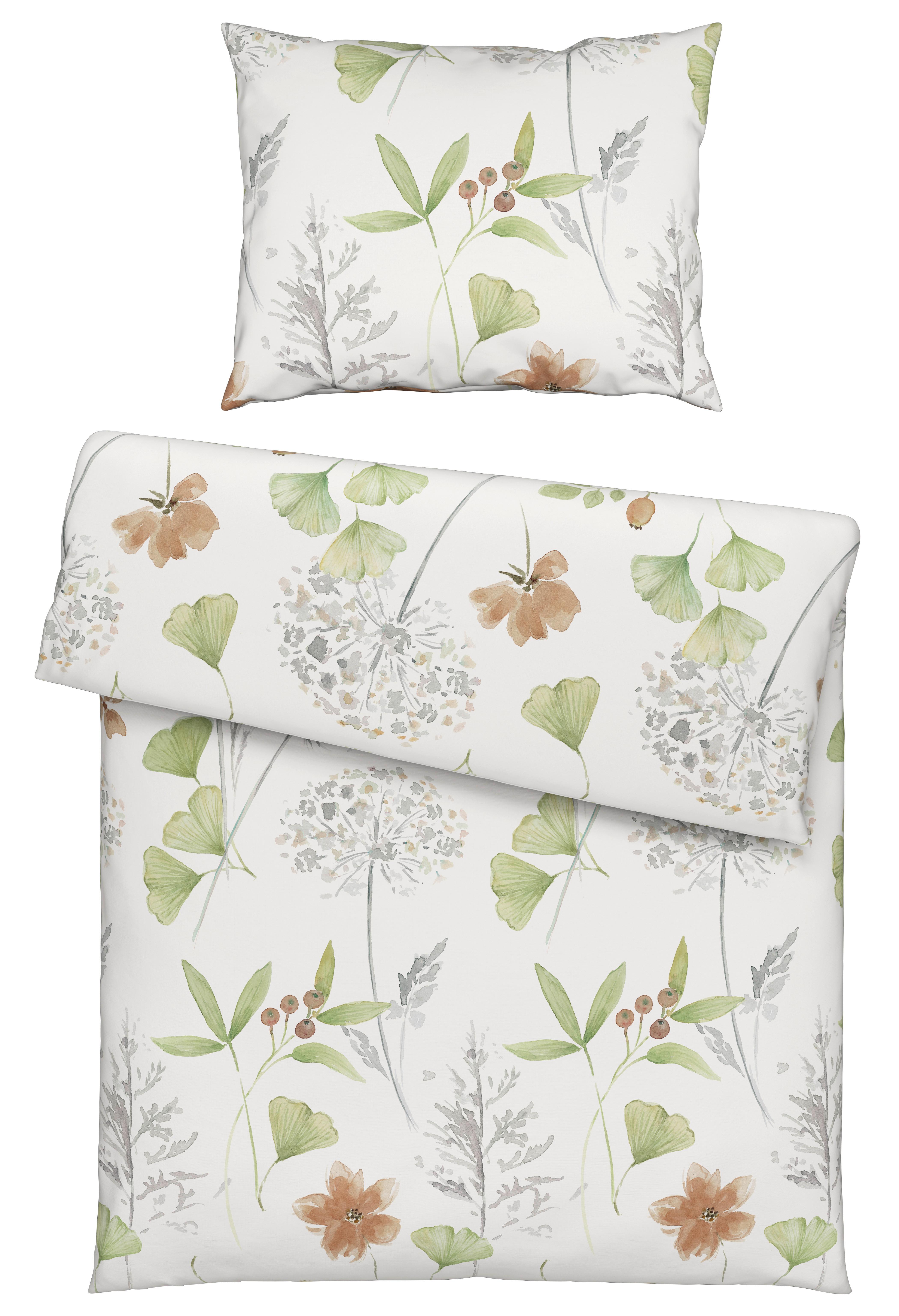 POSTEĽNÁ BIELIZEŇ BILBAO - biela/zelená, Lifestyle, textil (140/200cm) - Modern Living