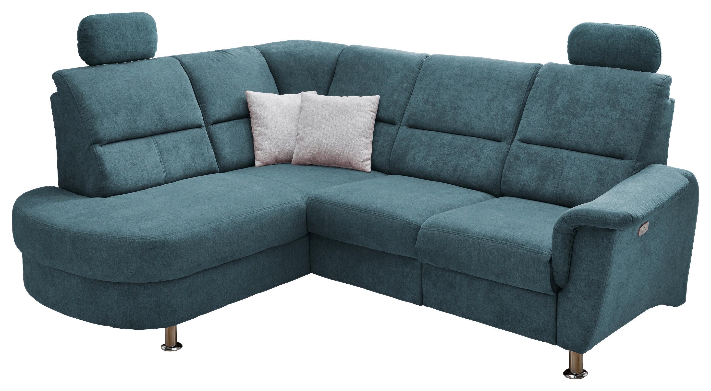 Ecksofa Parole Hellblau S:184/231 cm - Chromfarben, KONVENTIONELL, Textil (184/231cm) - Livetastic